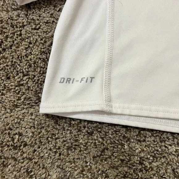 Nike Dri-Fit Long Sleeve Shirt Womens White BYU Mock Neck Thermal Run Panthers M - Picture 14 of 15